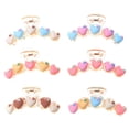 thumbnail image 1 of 6 piezas de corazón Cañado de cabello Clips de cabello grande Barrette Big Javand Clips Accesorios para peinar el peinado, 1 of 6