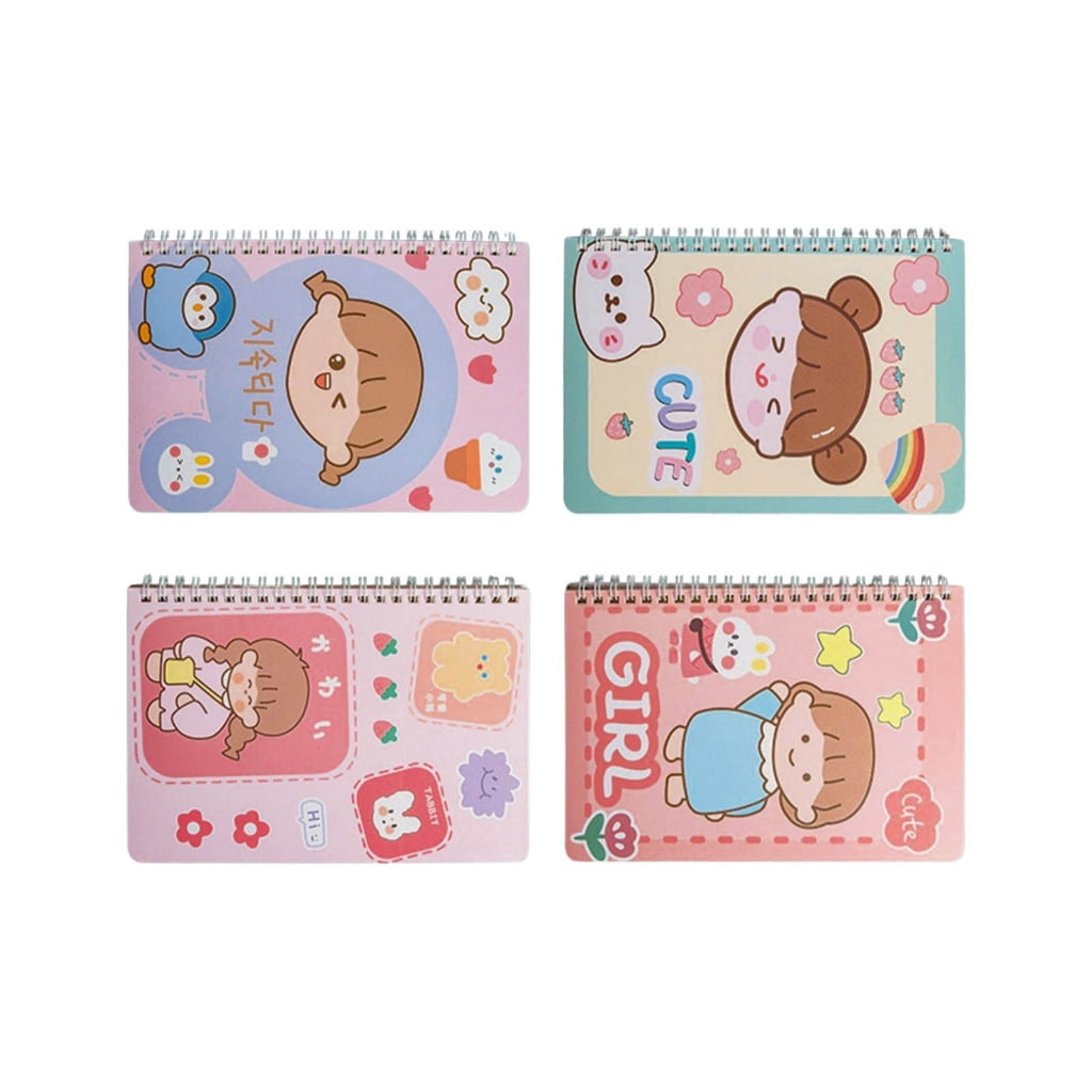 4 Pcs A 5 B5 Spirals Notebook Journal Notebook Business Notepads Cartoon Notebook Travel Notebook Stationery Notepads