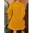 thumbnail image 6 of Women'S Sparkly Dress Bat Sleeves Cocktail Dress Glitter Club Dress Yellow XL, 6 of 7