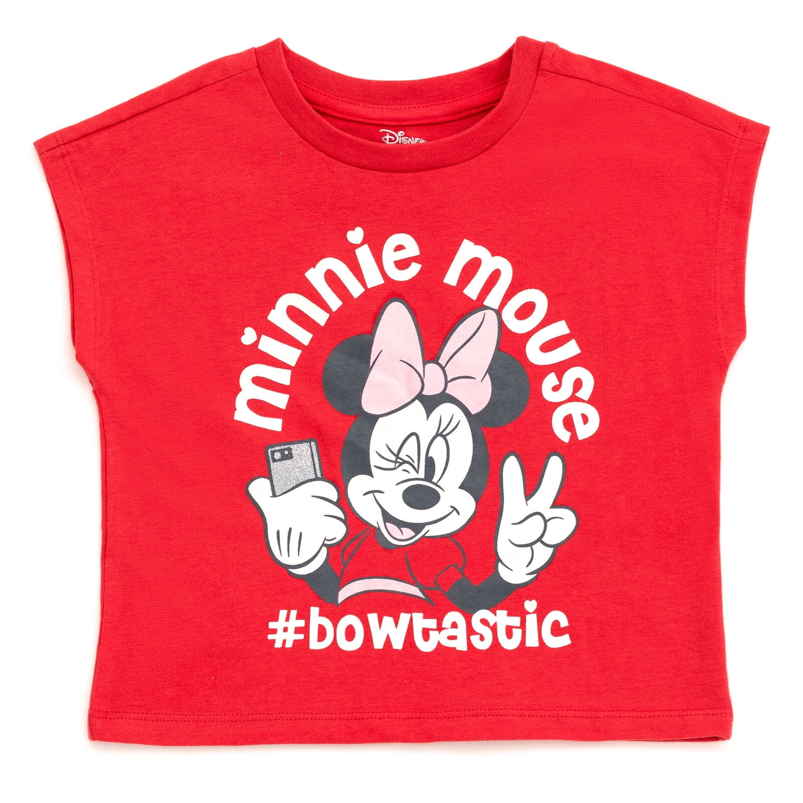 Disney Minnie Mouse Big Girls' 2-Piece T-Shirt and Shorts Set Minnie Dark Pink