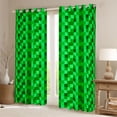 thumbnail image 2 of Feelyou Pixelate Miner Black Out Curtains, Green Abstract Curtains Pack of 2 (42x63 Each), 2 of 6