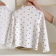 thumbnail image 3 of Plebaso Girls Mock Neck Tops Ruffle Trim Long Sleeve Cotton Tee Shirts Girls Cute Undershirts for Kids, 3 of 5