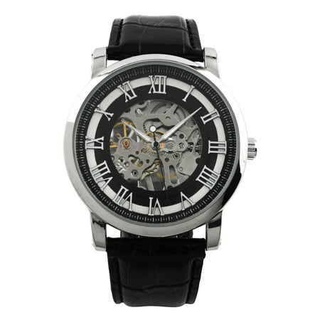 Man Hand-Wind Up Mens Watch Mechanical Vintage Gold Skeleton Steampunk (Best Wind Up Wristwatch)