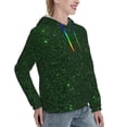 thumbnail image 6 of Daiia Emerald Green Sparkling Pattern Women's Fashion Hoodies & Sweatshirts with Kangaroo Pocket Hooded Sweatshirt with Eye-catching Drawstrings-X-Large, 6 of 7
