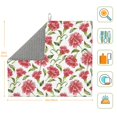 thumbnail image 2 of Dish Drying Mat, Pink Carnations Flowers Highly Absorbent Drying Matt Kitchen Counter, Dish Mat Drying Pad Dishes Drainer Mats for Kitchen Counter or Sink, 16 x 18 inch, 2 of 6