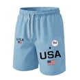 thumbnail image 2 of Evdexr Independence Day Shorts for Men 1776 2026 Short Patriotic Drawstring Red Blue and White Print Short Pants 4th Of July Casual Big and Tall Beach Shorts Light Blue S, 2 of 4