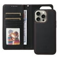 thumbnail image 4 of Wallet Case for iPhone 16 Pro Max, PU Leather Detachable Magnetic Inner Case with Kickstand Card Holder Hand Strap for iPhone 16 Pro Max Flip Wallet 2 In 1 Cover for Women Men - Black, 4 of 9