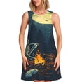 thumbnail image 1 of Fotbe Moonlit Skeleton Campfire Vestido de Verano sin Mangas para Mujer – Vestido Midi Línea A, Estilo Camiseta Floral, Vestido Playero Casual y Fluido, 1 of 7