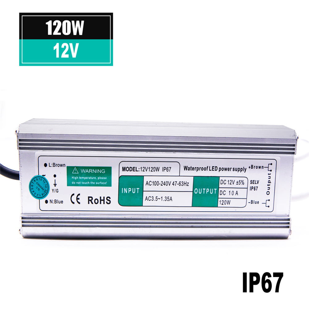 100W DC12v 8.33A Waterproof IP67 Transformer Power Supply Adapter LED Lights 