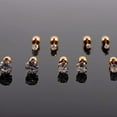 thumbnail image 3 of Monebena 5 Pairs Titanium Screw Back Stud Earrings Set Round Cubic Zirconia Earrings for Women Men, Gold (2-6mm), 3 of 10