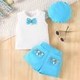 thumbnail image 2 of Gibobby Girls Outfit Sets Kids Toddler Baby Spring Summer Print Sleeveless Tops Shorts Outfits Clothes Girls Playtime Sets Size(3-4 Years,Blue), 2 of 7
