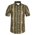 thumbnail image 1 of Unique Bargains Men's Leopard Print Short Sleeves Summer Animal Printed Shirts Snake Print L, 1 of 6