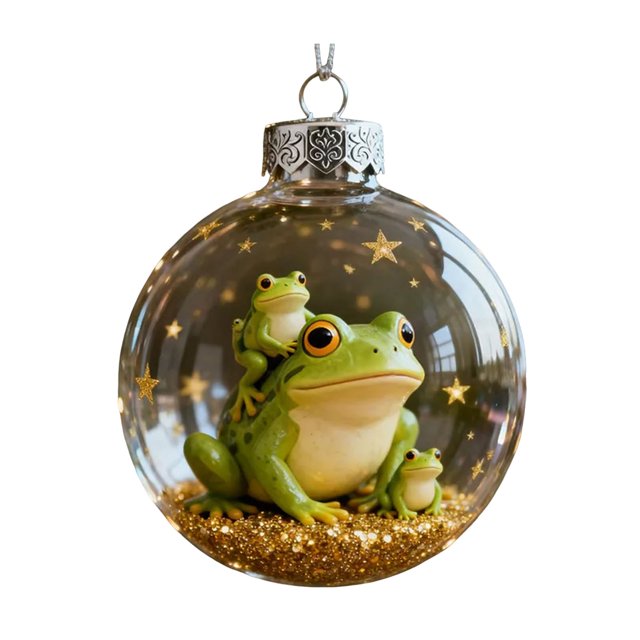 Adorno navideño de rana, colgante acrílico plano en 2D, decoración para árboles con motivos de la fauna silvestre, decoración festiva para habitaciones, regalos significativos para niños
