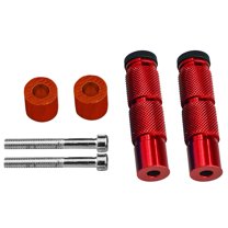 FRCOLOR 1 Set of Anti-slip Footrest Pedal Aluminum Alloy Round Foot Rest Shifter Peg for Motorbike DIY (Red)