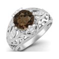 thumbnail image 2 of 1.45 Ctw Round Smoky Quartz Antique Filigree Design 925 Sterling Silver Women Mother's Day Gift Ring, 2 of 3