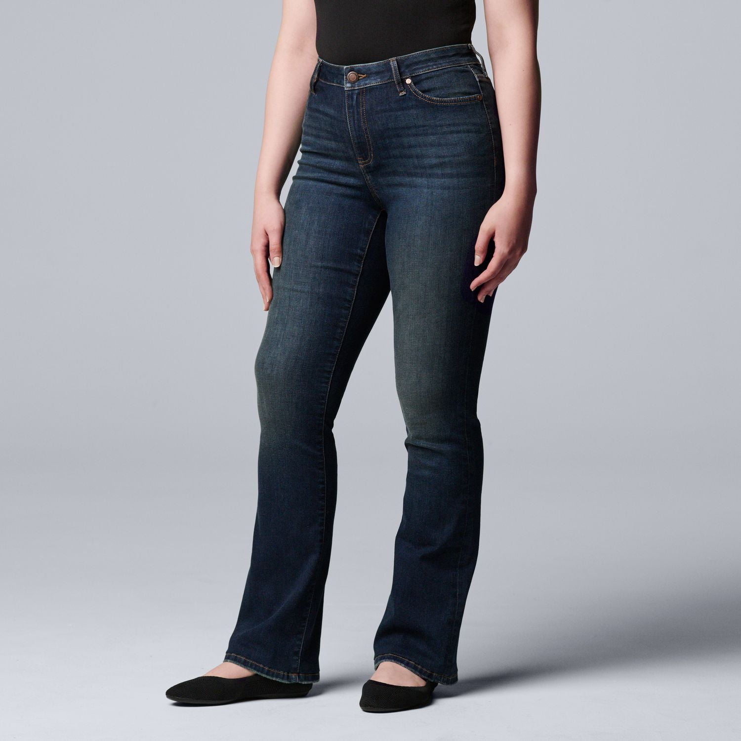 Women's Simply Vera Vera Wang Stretch Bootcut Jeans Color: Glassgow Size: 6  - Walmart.com