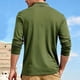 thumbnail image 5 of pstuiky camisas de manga larga para hombre, Top informal holgado de color liso con medio botón y solapa de manga larga para hombre camisetas de hombre m, 5 of 8
