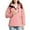 Pink, variant on Women 3 Area Heating Jackets Soild Color With Detachable Hat Velvet USB Charging Heating Jackets Windproof And Hiking Coat