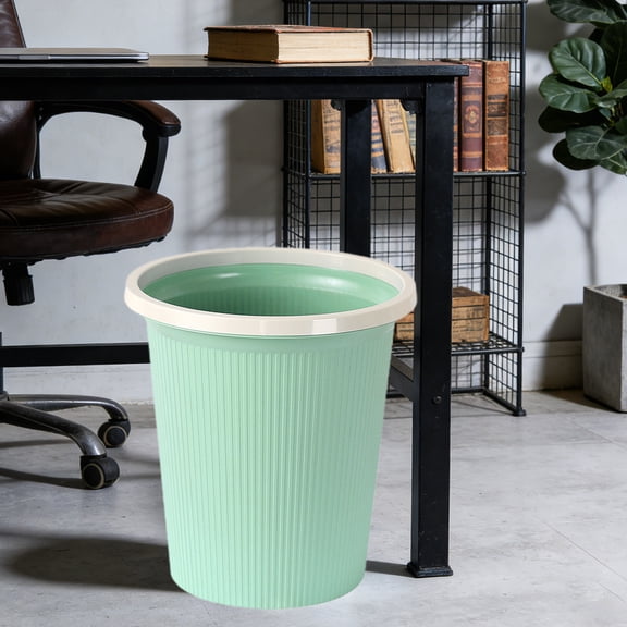 Upgraded Striped Trash Can For Home Use Without Lid With Bag Retainer Ring Waste Bin For Kitchen Bathroom Bedroom Office Living Room 3 Gallon Plastic Garbage Bin T