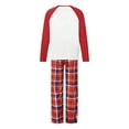 thumbnail image 5 of Bravoy Family Matching Christmas Pajamas, Letter  Tree Print Long-Sleeved Tops + Plaid Pattern Trousers Sleepwear Outfits, 5 of 7