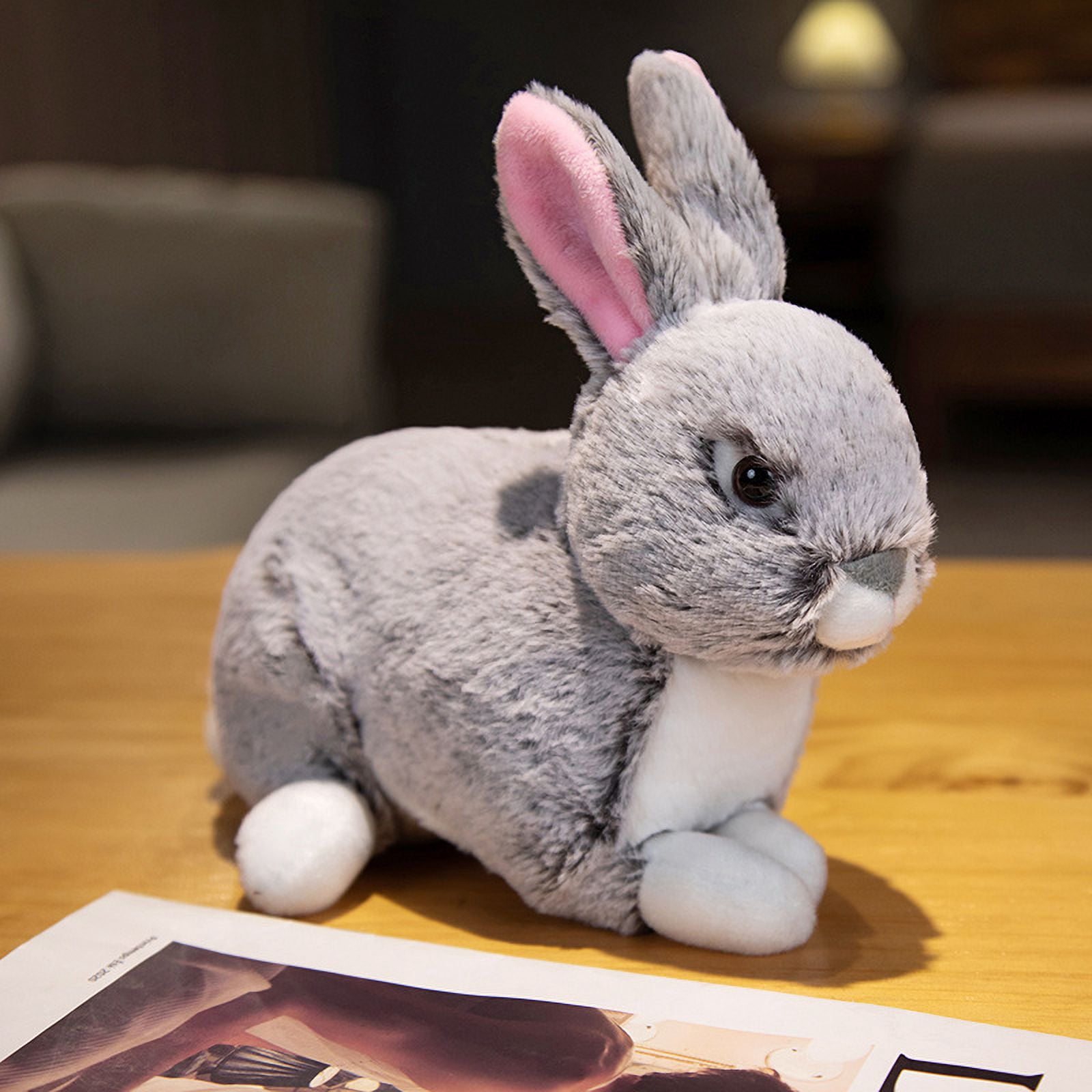 Donciety – Conejo De Peluche Realista Que Salta, Mueve Las Orejas Y Mastica, Con Zanahoria, Tamaño 16 Cm, Ideal Para Regalo De Pascua
