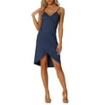 thumbnail image 1 of INSPIRAR CHIC Cubiertas de Mujer Tirantes Espagueti Sin Espalda Playa Costera Sarongs Envoltura Vestido de Verano XL Azul, 1 of 6