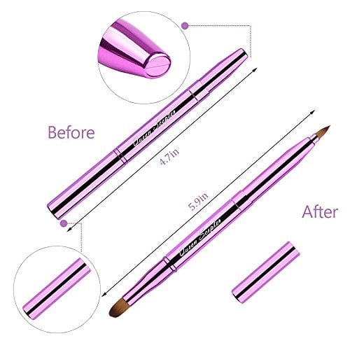 Cosmetic Brushes Lip Eye Double Sided Makeup Brush with Cap for Travel