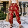 thumbnail image 5 of Womens Christmas Pajama Tapered Leg Loose Sweatpants, Drawstring Baggy Xmas Themed Joggers with Pockets, Fall Daily Lounge Outfits, 5 of 6
