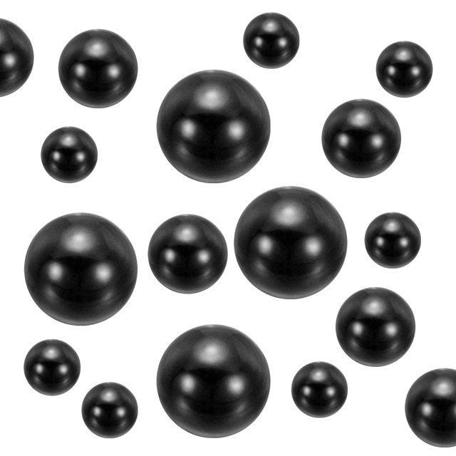 Uxcell 150Pcs Perlas Falsas para Manualidades, Perlas Redondas Sin Agujero de 8/14/20mm, Negras