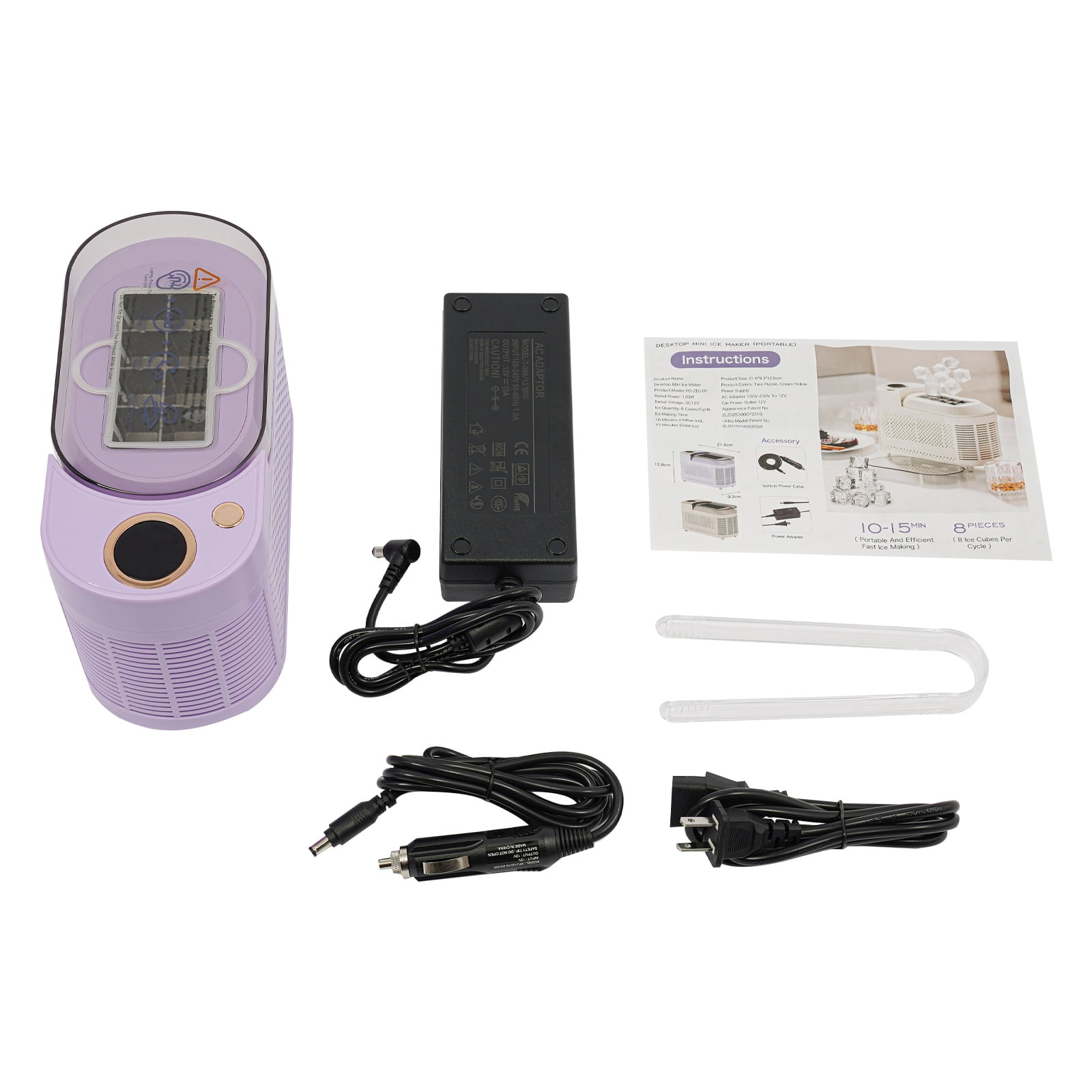 Ice Maker, Mini Countertop Ice Maker, Compact Ice Machine for Home/Car/Travel