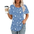 thumbnail image 2 of PVCS Womens Tops Fashionable Women's Casual Short Sleeved Loose Round Neck Printed Top, 2 of 7