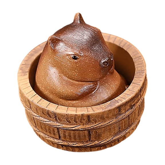 Clay Capybara Mini Tea Pet Figurine KungFu Model Cute Accessories DIY Crafts Souvenir for Yoga Room Bedroom