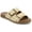 Beige, variant on Womens Cosette Double Strap and Buckle Slip On Flat Sandals