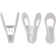 thumbnail image 4 of Accesorios universales para perchas, paquete de 50 clips organizadores de armario que ahorran espacio para ropa de plástico, abrazadera fuerte, superficie lisa que no daña, blanco, plástico PP, 4 of 5