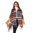thumbnail image 3 of FORMRS Womens Scarf Winter Soft Long Big Warm Shawls Wrap Tassel Scarves, Futuristic Sun, 3 of 9
