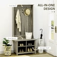 31.5IN Hall Tree with Storage Bench Coat Rack 3-Position Adjustable ...