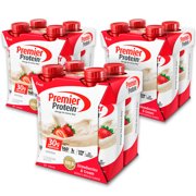 (2 pack) (2 Pack) Premier Protein Shake, Strawberries & Cream, 30g Protein, 12 Ct