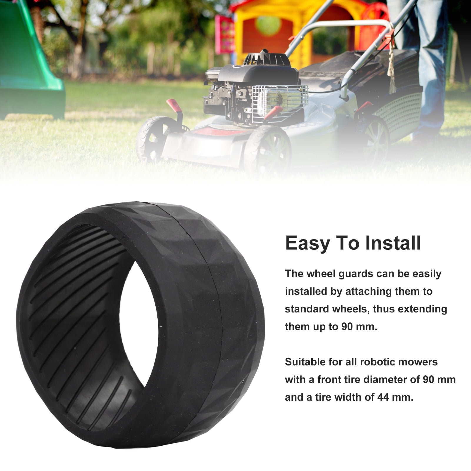 Lawn Mower Front Wheel Replacement Wide Application Abrasion Resistant Non Slip Lawn Mower Wheel Compatibility for Farm