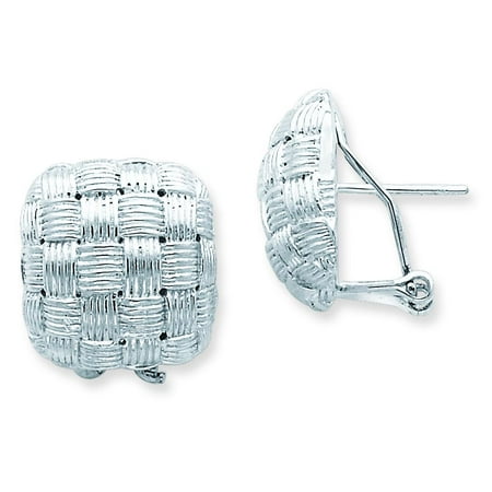 Omega Silver Jewelry Box - Sterling Silver Square Omega Back Earrings Jewelry
