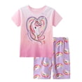 thumbnail image 2 of WIBACKER 2-7Y Short Pajamas Set for Girls Kids Cotton Unicorn Sleepwear 2Pcs Toddler Summer Pjs, 2 of 7