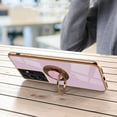 thumbnail image 4 of for Galaxy S22 Ultra Case with Ring, Built-in Rotation Finger Ring Kickstand Cover with Shiny Plating Rose Gold Edge Work with Magnetic Car Mount Slim Thin Bumper Case for Women Girls Purple, 4 of 14