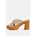 thumbnail image 3 of FInley Raffia High Block Heel Clogs In Tan, 3 of 7