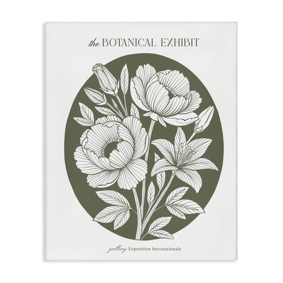 Stupell Industries Botanical Exhibit Blossoms Floral Painting Wrapped Canvas Canvas Art Print Wall Art, 16 x 20