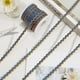 thumbnail image 3 of Cinta ondulada metálica de 17 m x 7 mm, bicolor, azul real y dorado. Cinta con flecos y ribete ondulado. Cinta trenzada con ribete de encaje en zigzag., 3 of 9
