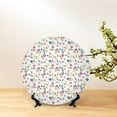 thumbnail image 6 of Salouo Summer Floral Pattern Bone China Decorative Plate,Holiday Decor Decorative Ceramic Plates with Stand Elegant Home DéCor for Hallway/Living Room/Bedroom-7in, 6 of 6