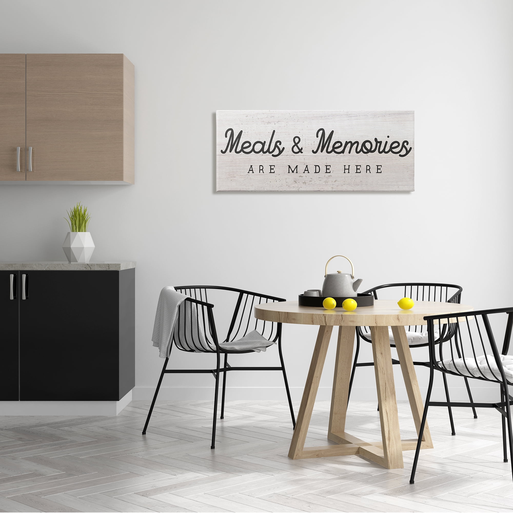 Stupell Industries Meals & Memories Made Here Rustic Kitchen Sign Graphic Art Gallery-Wrapped Canvas Print Wall Art, 40x17, by Daphne Polselli