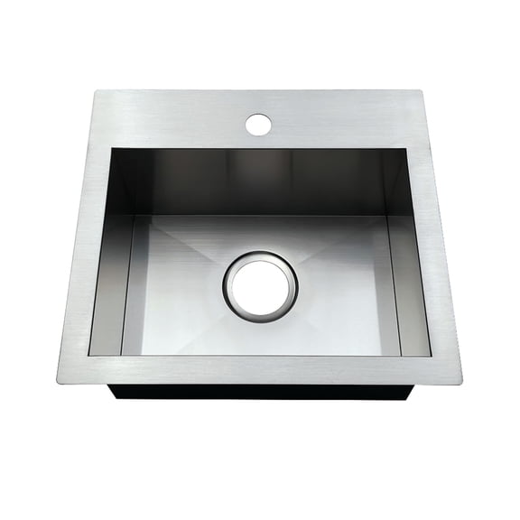 Gourmetier GKDS191781 Uptowne 19-Inch Stainless Steel Single Bowl Dual Mount Kitchen Sink in Brushed