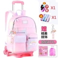 thumbnail image 3 of [Original] 2022 Nuevo Estilo Trolley Mochila Escolar Estudiante De Escuela Primaria Niñas 1-3-6 Grados Niños Carga-Reducción De La Columna Vertebral Princesa Fku, 3 of 4