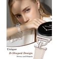 thumbnail image 4 of Wearlizer Leather Band Compatible with Samsung Galaxy Watch 8 40mm 44mm & Watch 8 Classic 46mm, Slim Dressy Genuine Leather Strap with D-Shape Metal Buckle for Women, 4 of 7