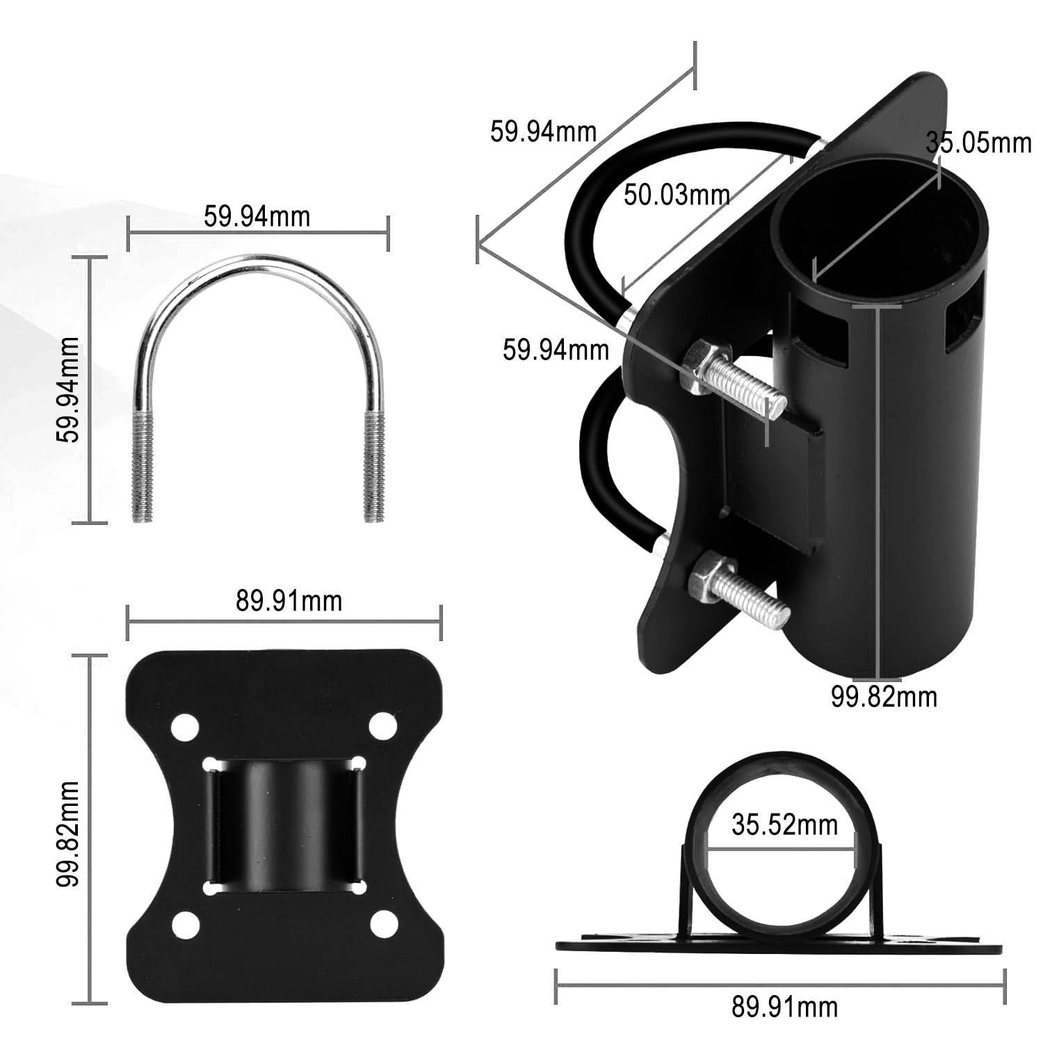 For Starlink For V2 Pipe Adapter Mount with Adjustable U Bolt Pole Clamp Bracket